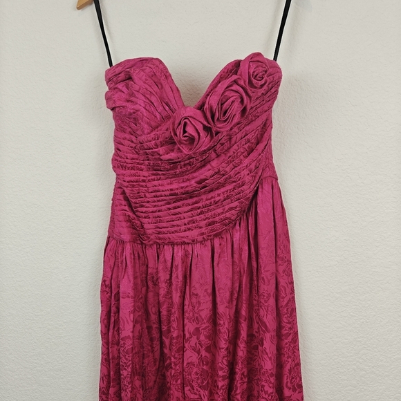 Free People Make An Entrance Strapless Floral Satin Maxi Dress Size 0 - Picture 7 of 15